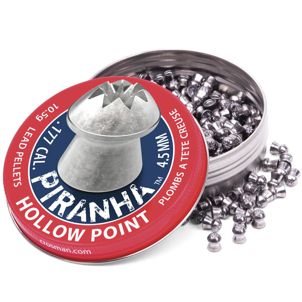 Crosman Piranha Hollow Point Pellets .22 Caliber - High Precision Airgun Ammo for Hunting & Target Shooting