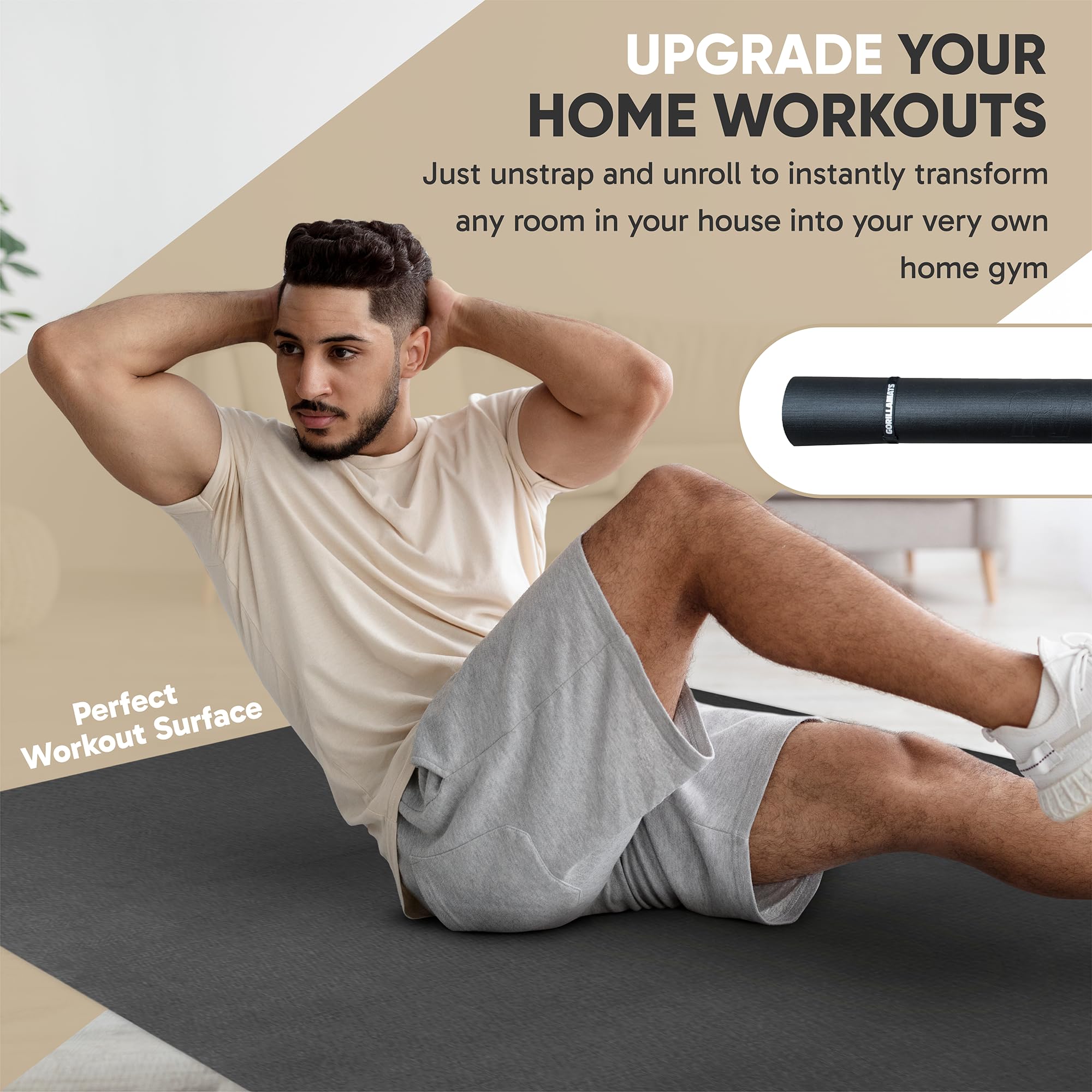 Gorilla Mats Premium Large Exercise Mat – 8' x 4' x 1/4