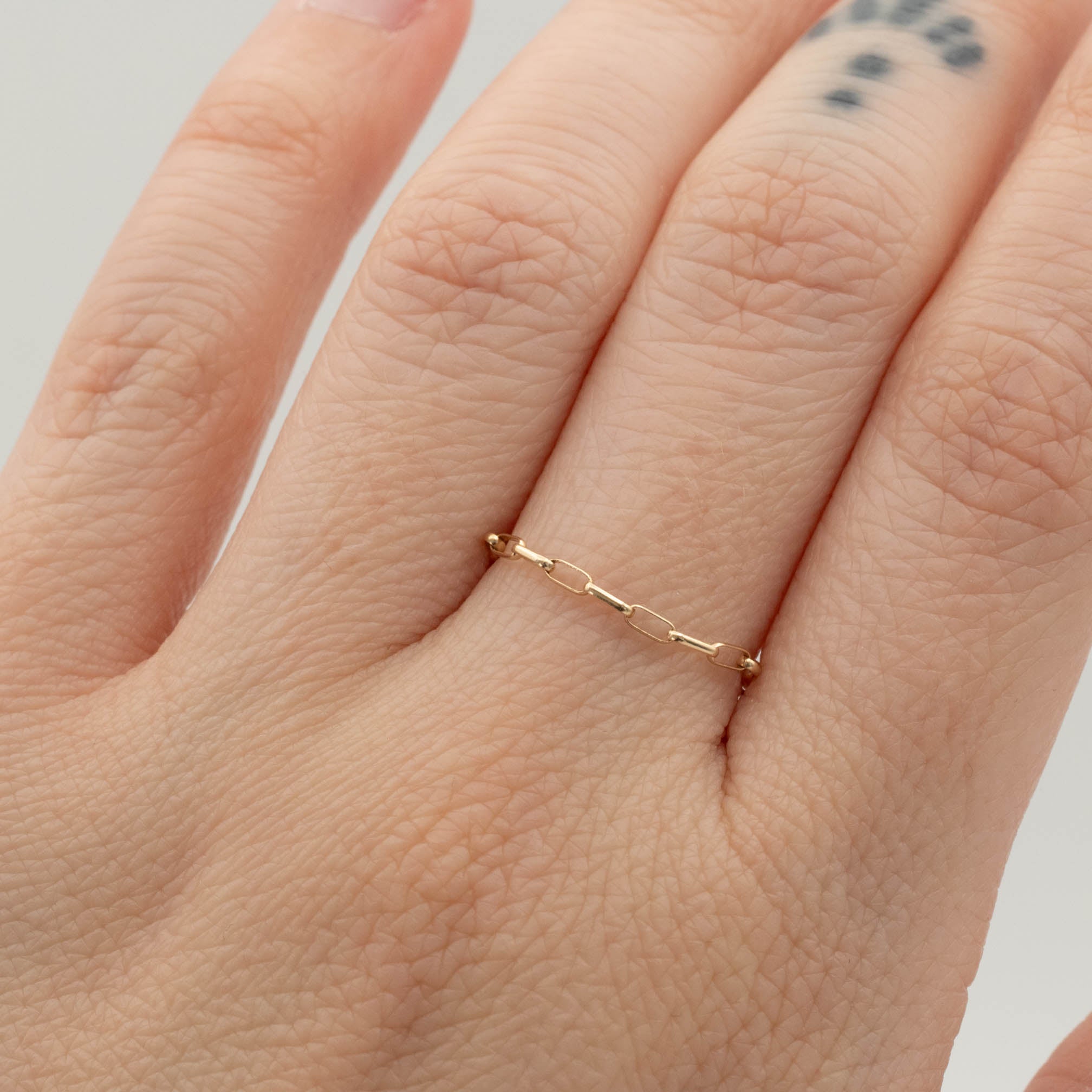 Baby Paperclip Chain Ring - Dainty Gold or Silver Minimalist Stackable Ring for Women - Perfect for Everyday Wear, Gifts & Layering