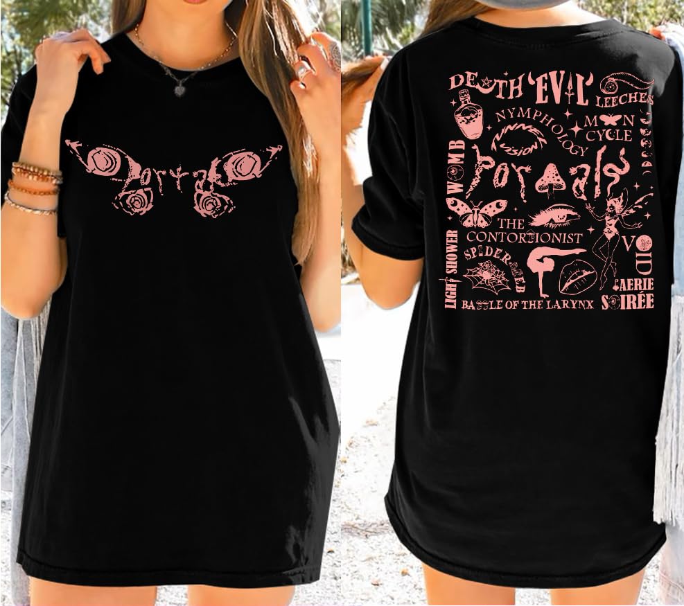 Butterfly Graphic T-Shirt for Women - Alternative Pop Music Band Tee, Singer Merch, Concert Fan Shirt | Perfect for Music Festivals, Casual Wear & Gifts