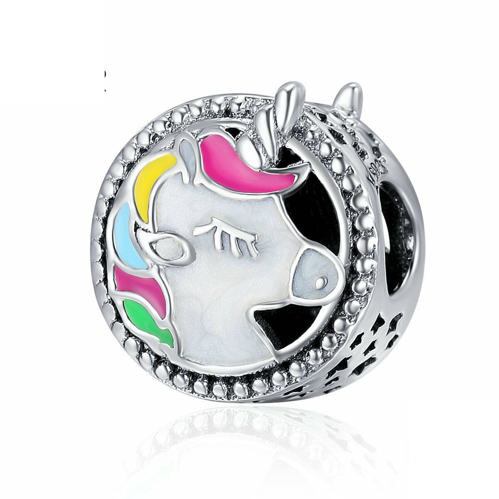 925 Sterling Silver Unicorn Charm Beads for Jewelry Making - DIY Bracelet & Necklace Charms - Perfect for Gifts, Pandora Style Jewelry & Teen Girls Fashion Accessories