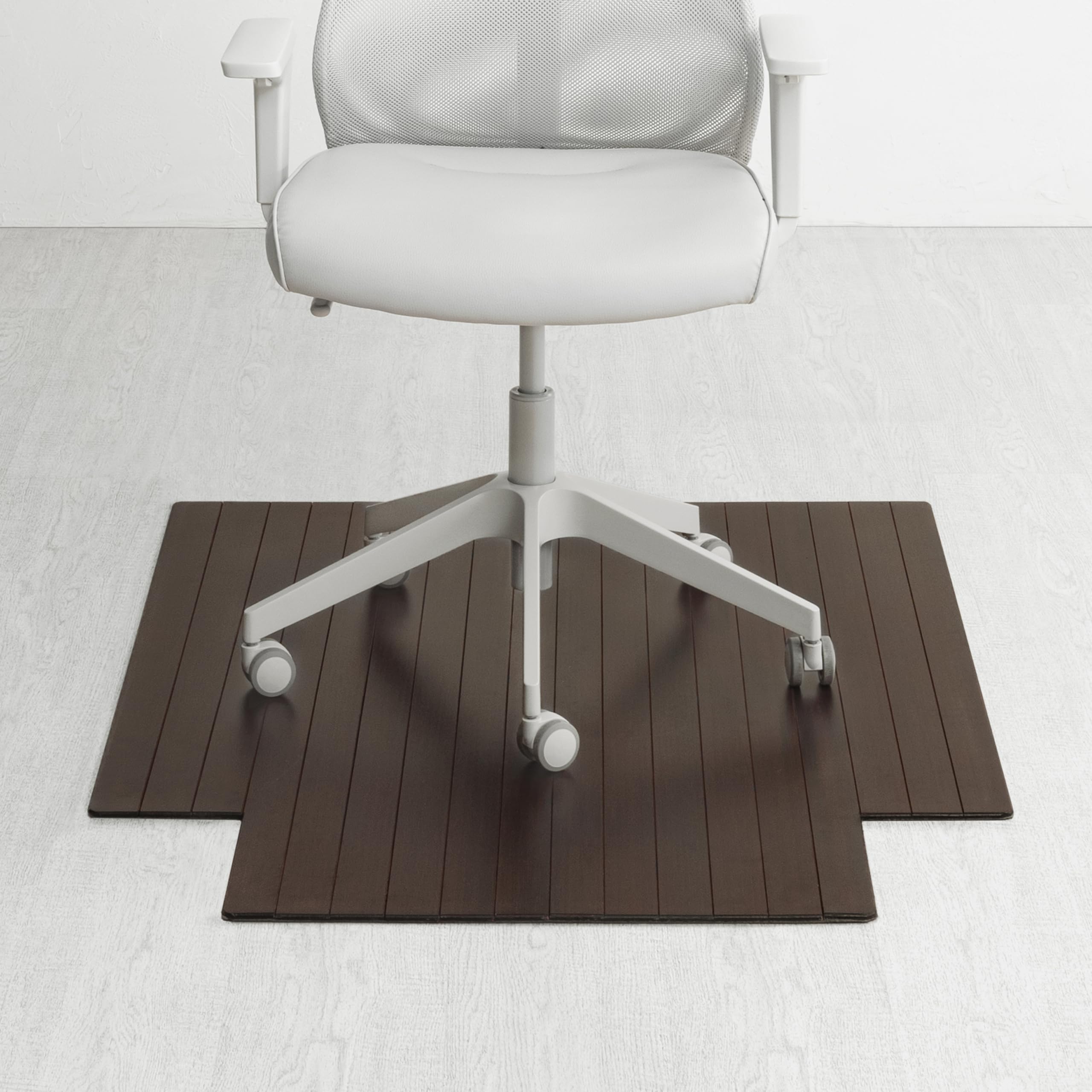 Premium Bamboo Office Chair Mat - 5mm Thick, Anti-Slip & Heavy Duty for Hardwood Floors - Durable Floor Protector for Home & Office Use - Perfect for Rolling Chairs, Standing Desks & Workspaces