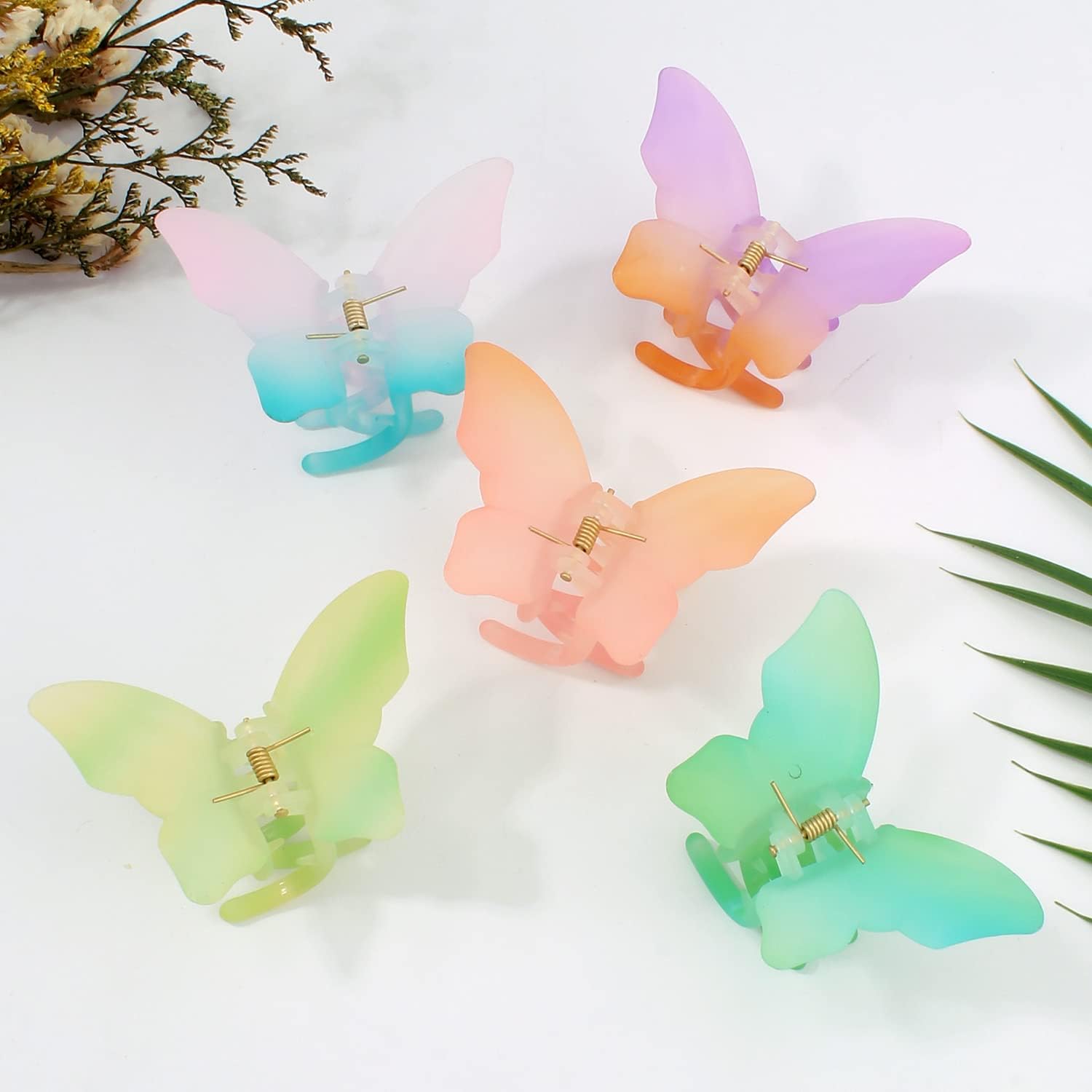 Cute Butterfly Hair Clips for Women - 5PCS Matte Claw Clips for Thin Hair | Hair Accessories for Everyday, Parties & Weddings