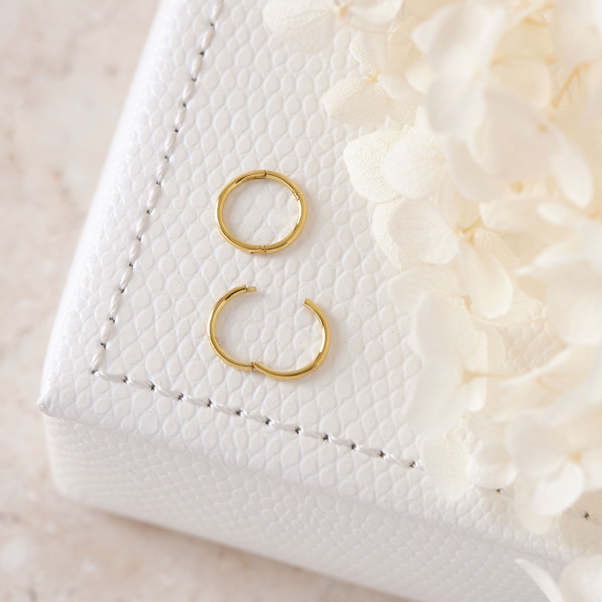 8mm Gold Hoop Earrings for Women - Hypoallergenic Sleeper Hoops for Everyday Wear, Gifts, and Special Occasions
