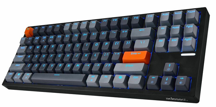 Adesso EasyTouch 1100 Multi-OS Mechanical Keyboard - Wired/Wireless/Bluetooth, Backlit Keys, Compact Design with CoPilot AI Hotkey - Perfect for Gaming, Office Work & Programming