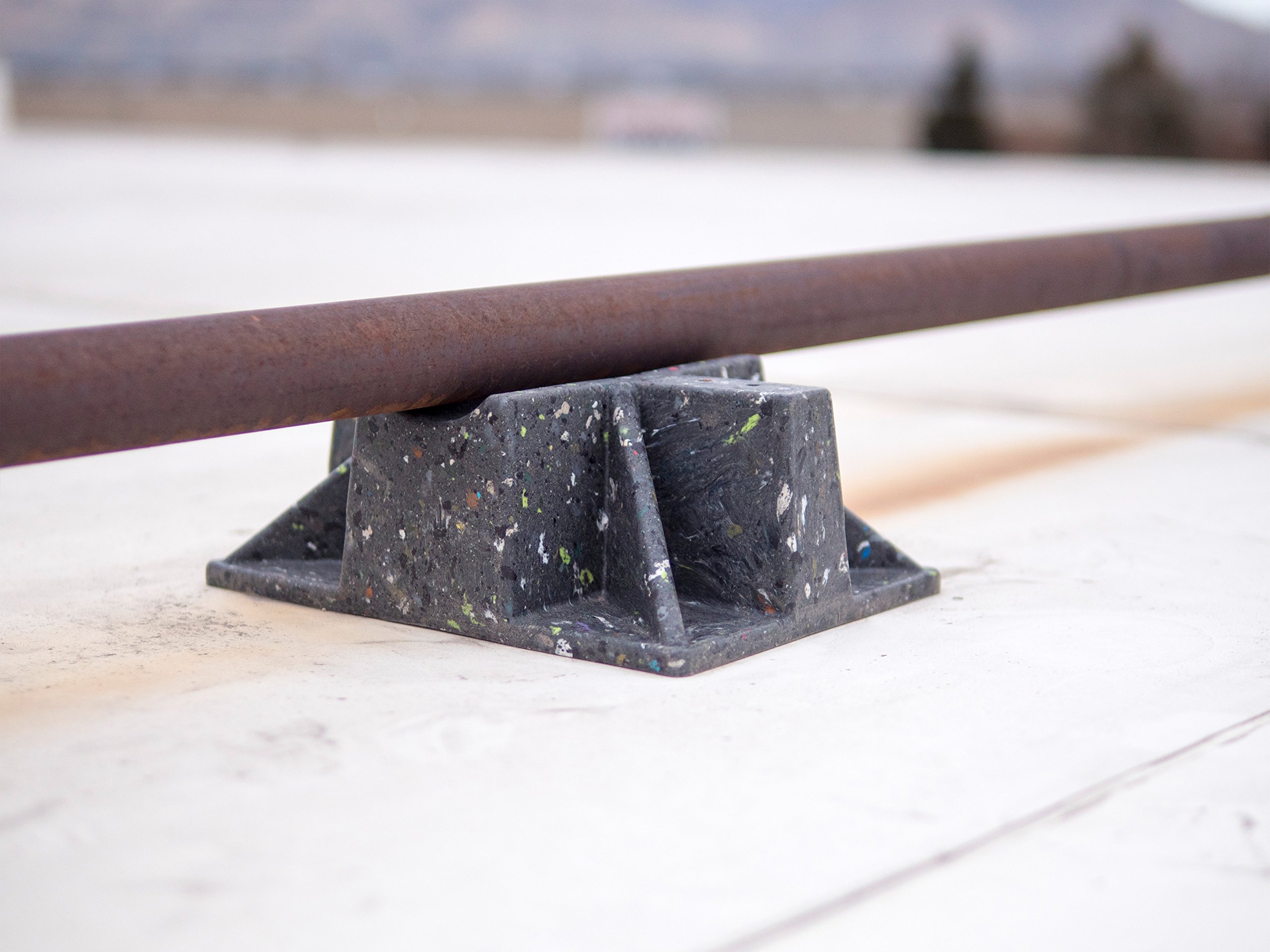 Heavy Duty Saddle Support Rooftop Pipe Stand - UV Resistant Recycled Plastic Pipe Cradle & Sleeper Curb with Strut Attachment Holes | Perfect for Roofing, HVAC, and Construction Projects