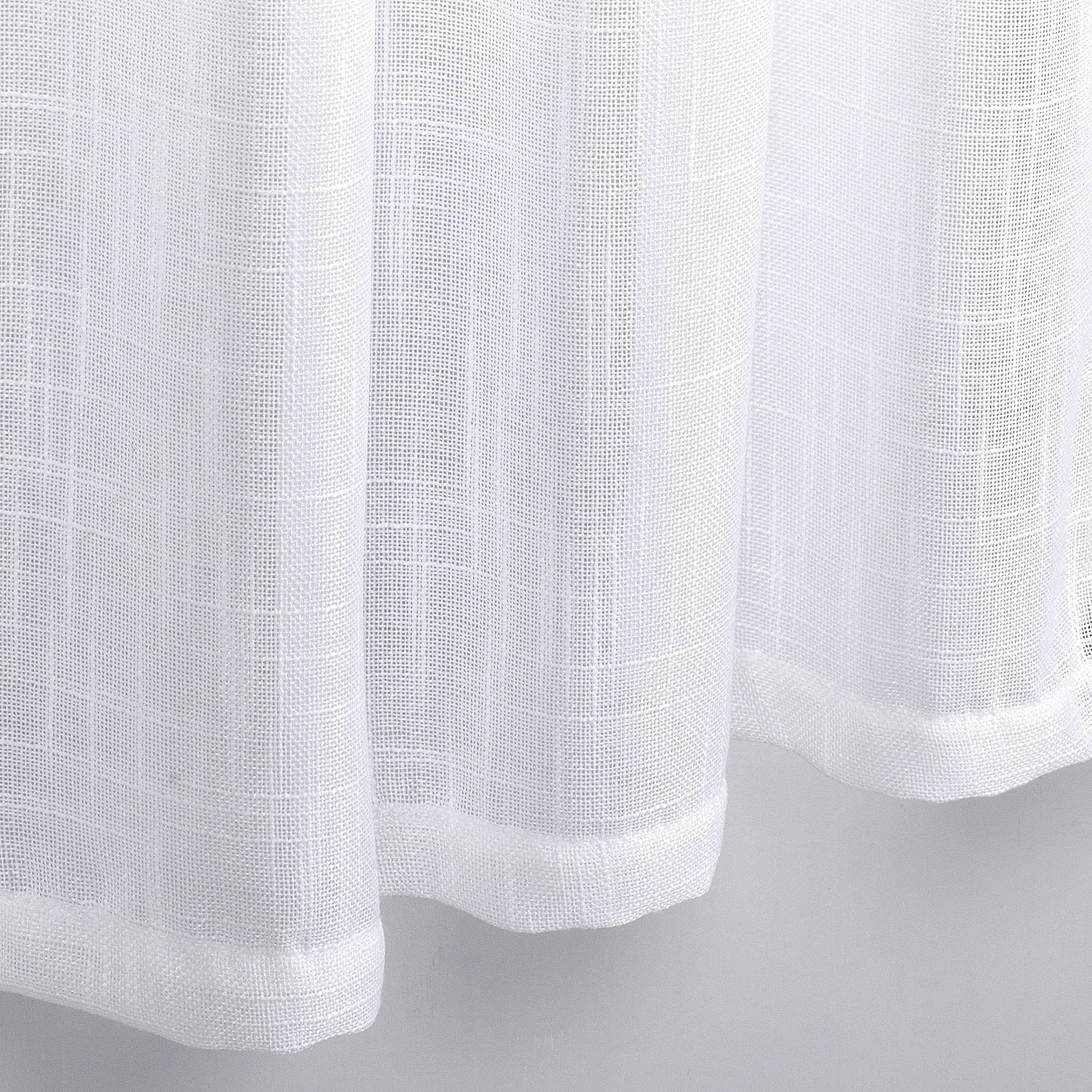 Diamond Home Linens 36 Inch Semi Sheer Kitchen Curtains - White Tier Window Treatment for Kitchen, Bathroom, or Small Windows, Perfect for Modern and Cozy Spaces