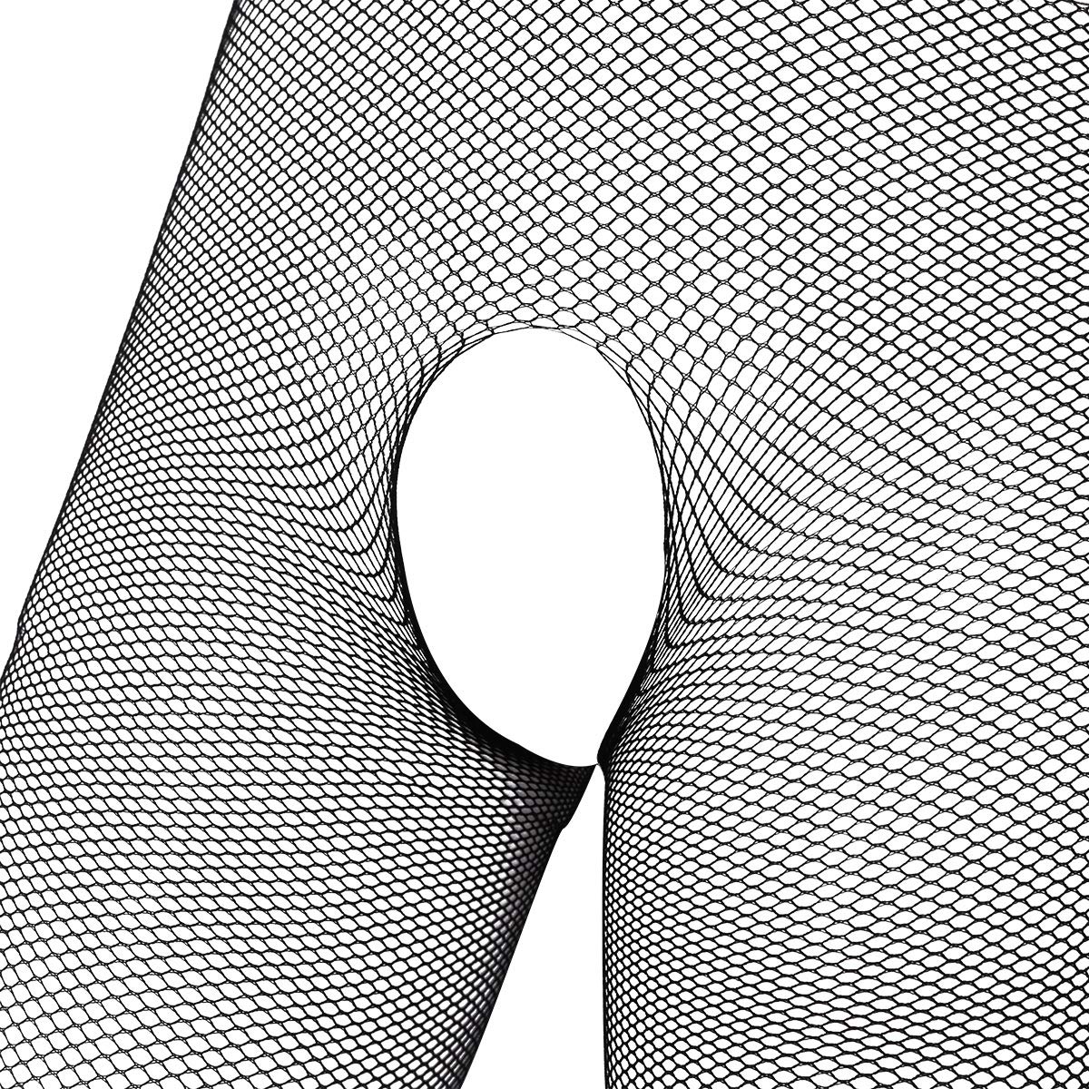 Men's Hollow Out Fishnet Pantyhose Tights - Open Files Bodysuit Stockings Costume for Cosplay, Halloween & Dance Performances