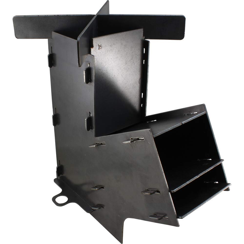 Portable Flat Pack Rocket Stove for Camping, Hiking & Emergency Preparedness - Compact Outdoor Cooking Stove for Survival, Backpacking & Bushcraft Adventures