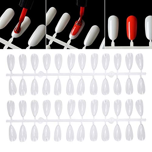 480pcs Clear Acrylic Fan-Shaped False Nail Tips - Transparent Artificial Nails for Nail Art Practice, DIY Manicure & Salon Extensions | Perfect for Cosplay, Photo Shoots, Bridal Makeup & Fashion Shows