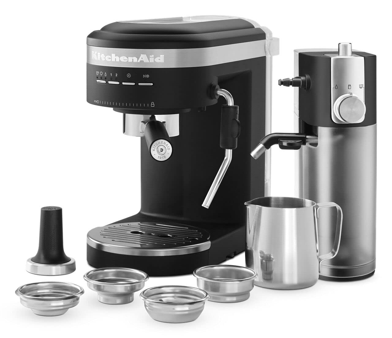 KitchenAid Espresso Machine with Milk Frother - Black Matte Finish for Home Barista & Coffee Lovers | Perfect for Espresso, Cappuccino & Latte Making