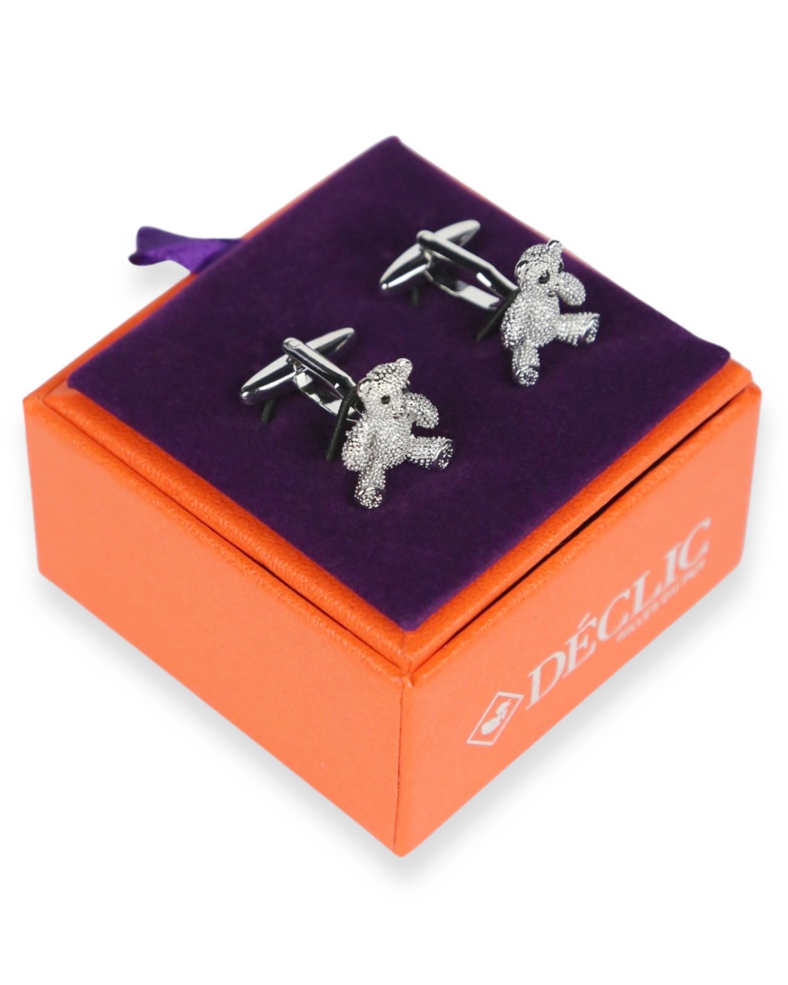DÉCLIC Teddy Bear Cufflinks for Men - Elegant Animal Shaped Dress Shirt Accessories - Perfect for Weddings, Business Meetings & Formal Events