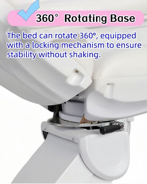 360° Swivel Electric Beauty Facial Chair with 4 Motors - Eyelash SPA, Massage Table & Bed - Built-in Foot Control & Handheld Remote for Salon & Spa Use - Perfect for Lash Extensions, Facials & Relaxation Treatments