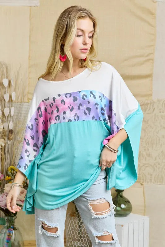 ADORA Colorblock Poncho Style Tunic Top for Women - Fashionable Casual Wear for Fall & Winter | Perfect for Office, Travel and Date Nights