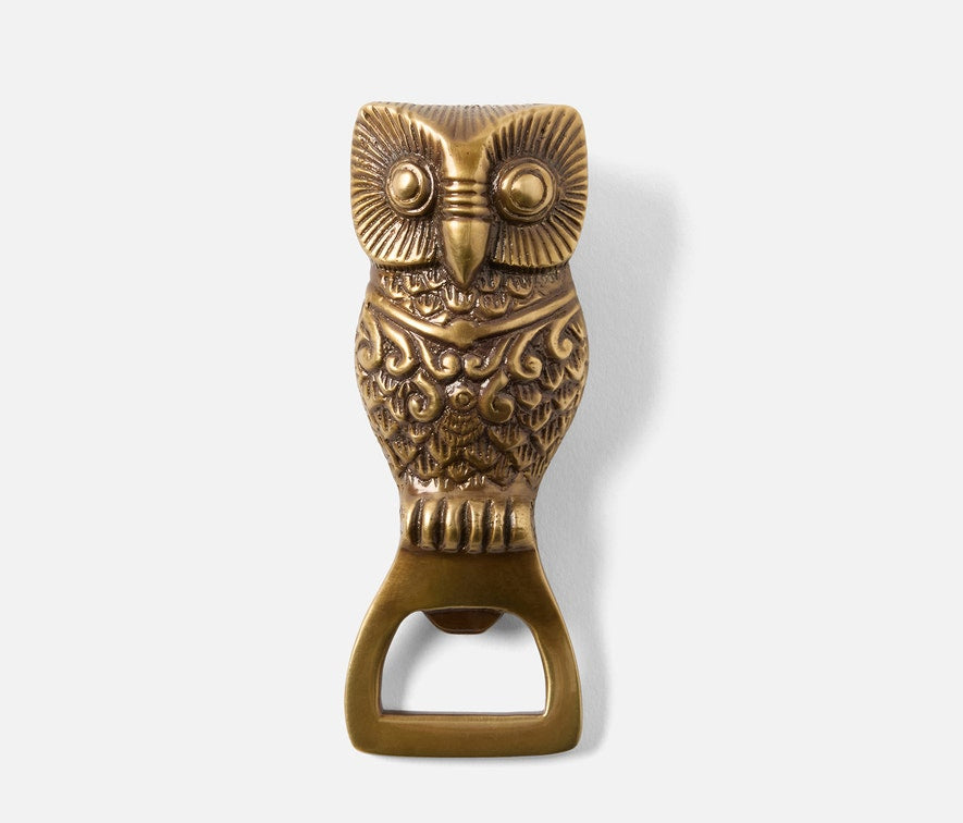 Vintage Archibald Owl Bottle Opener - Antique Brass Style for Beer, Soda & Home Bar Accessories | Perfect for Parties, Gifts & Kitchen Decor