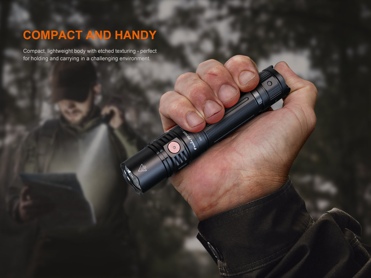 Fenix PD36R V2 Compact Rechargeable Tactical Flashlight - 1700 Lumens Bright LED, IP68 Waterproof, for Camping, Hiking, Emergency & Outdoor Adventures