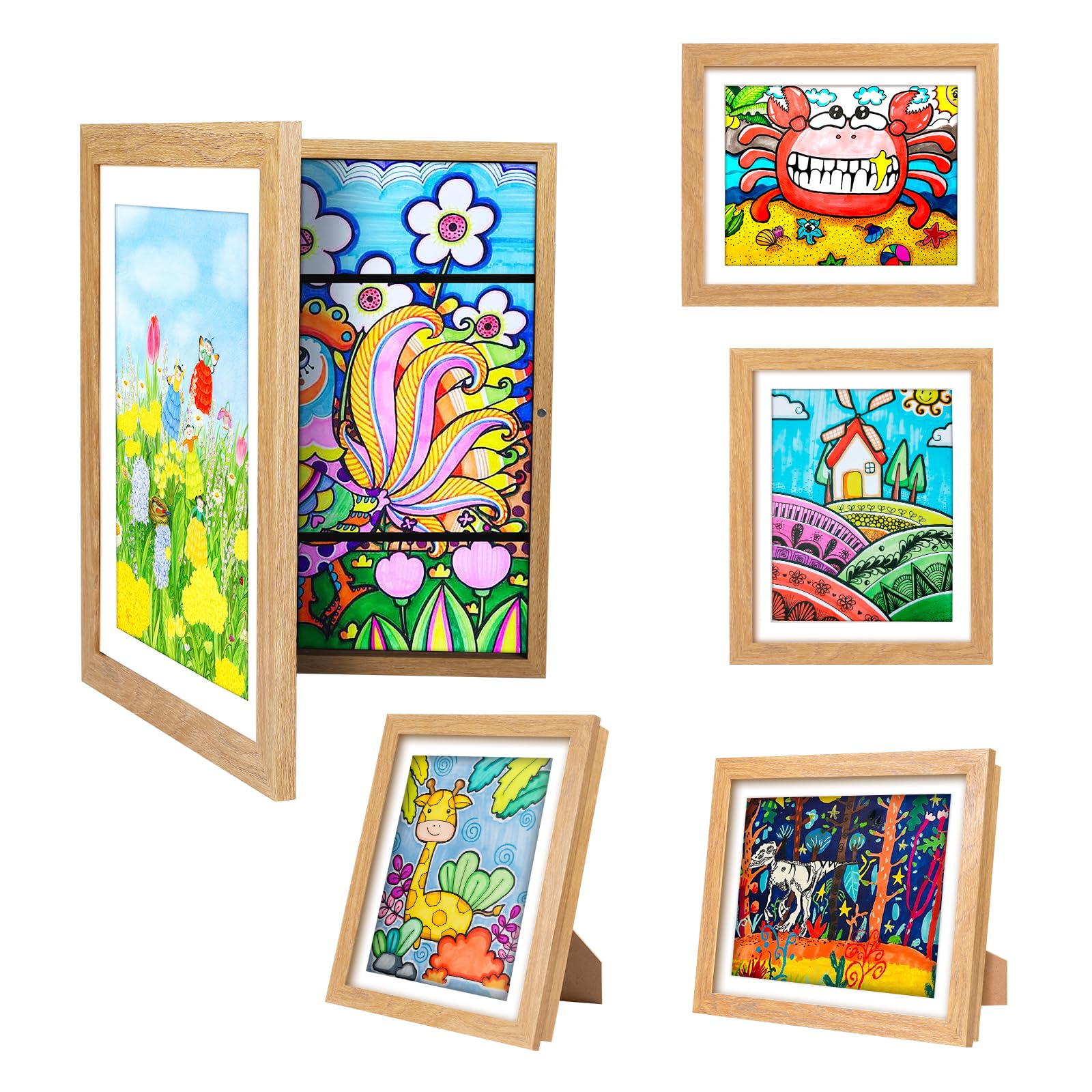 Kids Art Frame - Front Opening Holds 150 Artworks, 8.5x11 Black Display Frame for Children's Projects - Perfect for Classroom & Home Decor