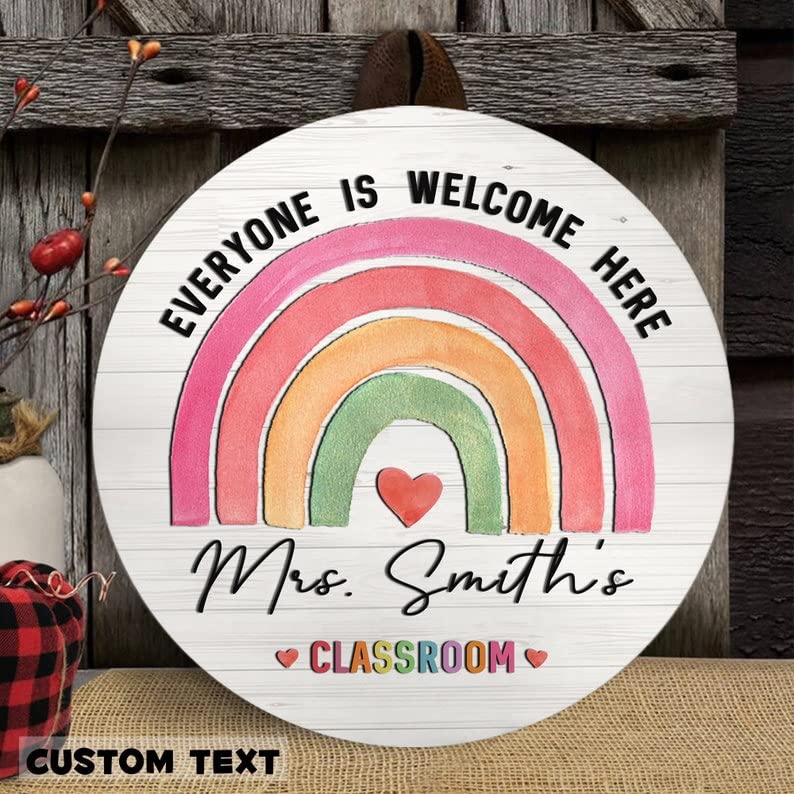 Custom Rainbow Welcome Door Sign for Teachers - Personalized Classroom Decor for Back to School & Appreciation Gifts