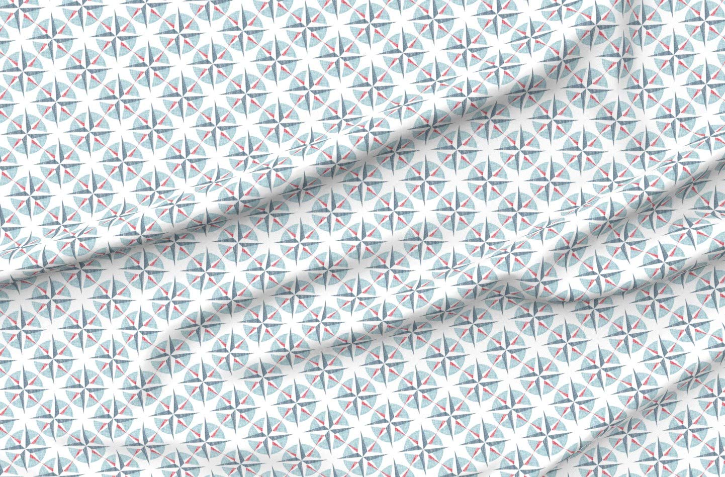 Art Deco Ocean Sea Printed Minky Fabric by The Yard - Soft Plush Material for Sewing Baby Blankets, Quilt Backing & DIY Projects - Perfect for Nursery Decor, Home Decor & Crafting