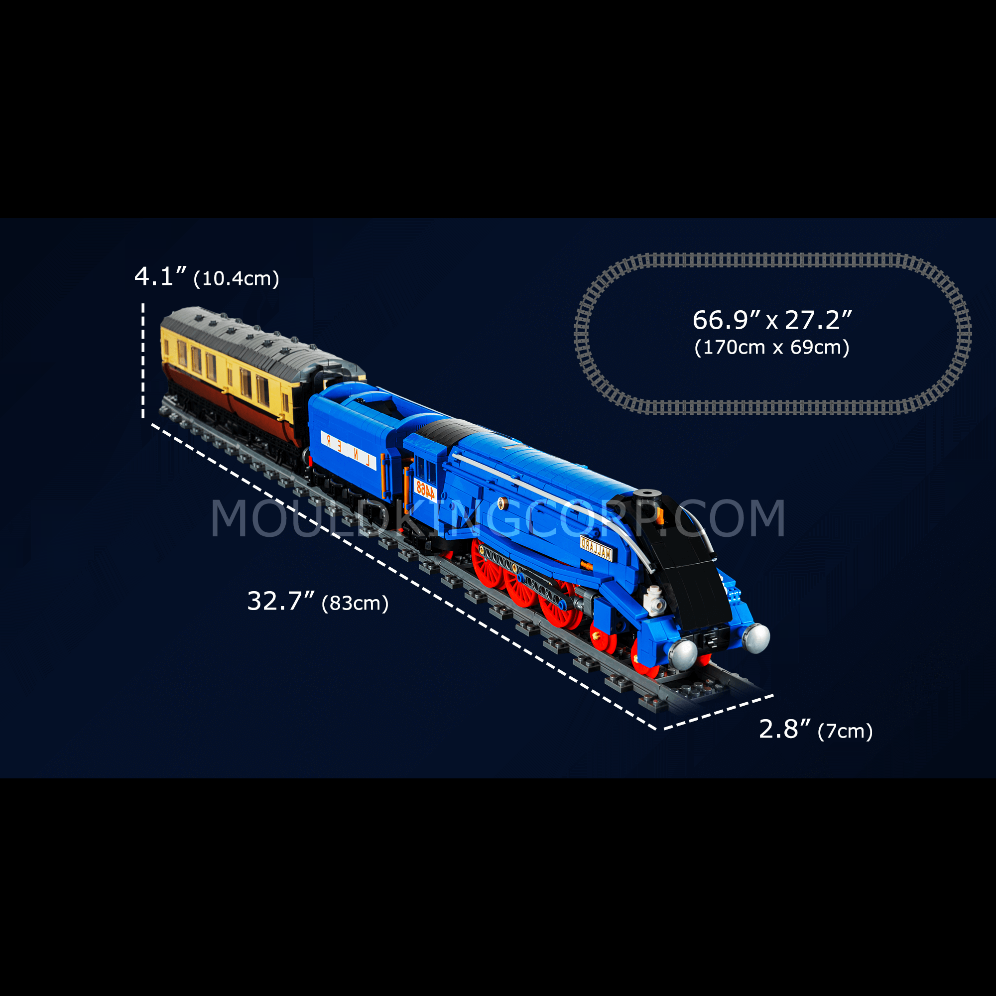 MOULD KING 12006 Class A4 Pacific Mallard Steam Locomotive Building Set - 2,139 PCS Model Train Kit for Adults & Teens | Perfect for Collectors, Train Enthusiasts & Home Decor