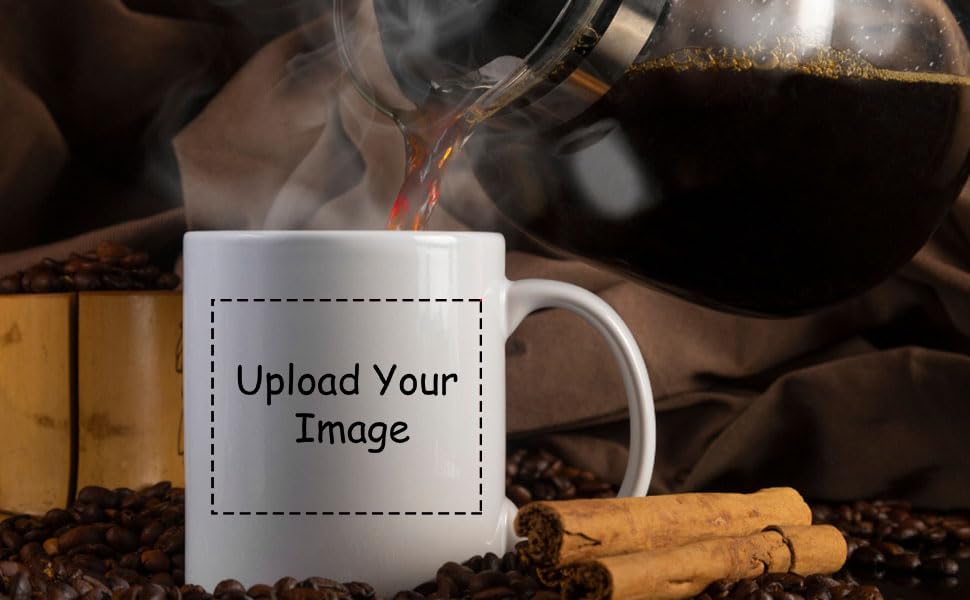 Personalized Photo Mug - Custom White Ceramic Cup with Picture | 350ml Gift for Birthday, Anniversary, Valentine's Day | Free Keychain Included | Perfect for Coffee, Tea & Office Use
