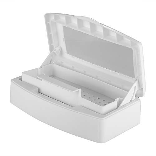 Ueohitsct UV Sterilizing Tray Box for Salon & Home Use - Professional Nail Art Manicure Tool Kit with Disinfection Function | Perfect for Nail Salons, Home Manicures & Pedicures