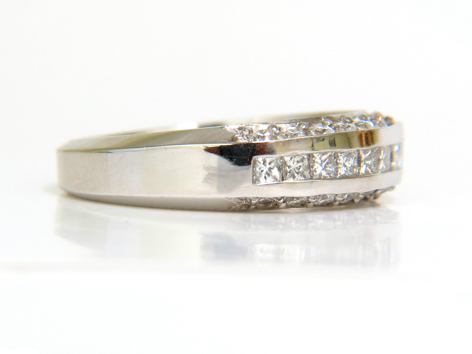 1.20CT Princess & Round Cut Diamond Band Ring in 14KT Gold (G/VS) - Perfect for Engagement, Wedding, Anniversary & Everyday Elegance