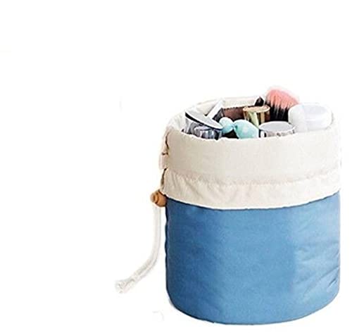 Round Makeup Bag for Travel - Spiritual House Cosmetic Pouch with Barrel Design | Waterproof Toiletry Bag for Girls & Women | Perfect for Gym, Vacation & Daily Organizer