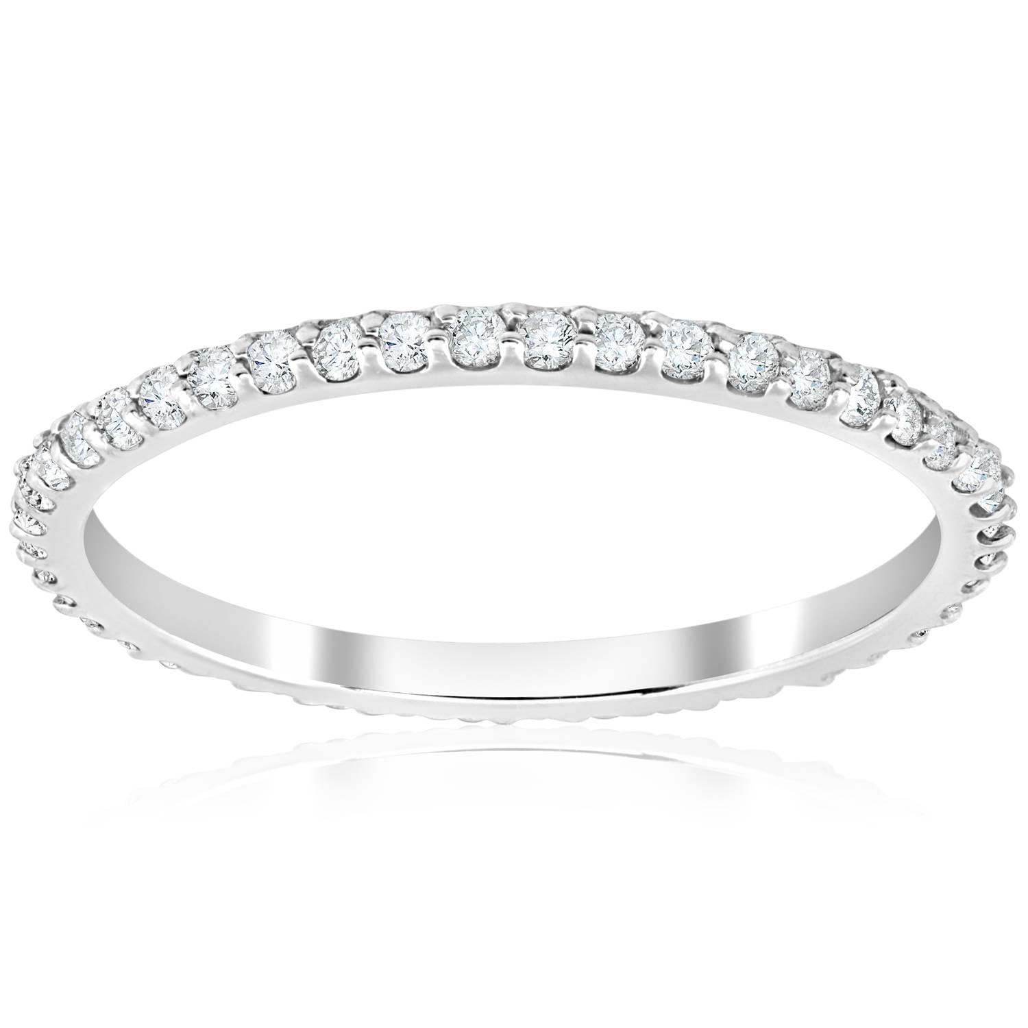 3/8 Carat Diamond Eternity Ring 14K White Gold Women's Stackable Wedding Band - Perfect for Anniversary Gifts, Bridal Jewelry & Everyday Elegance