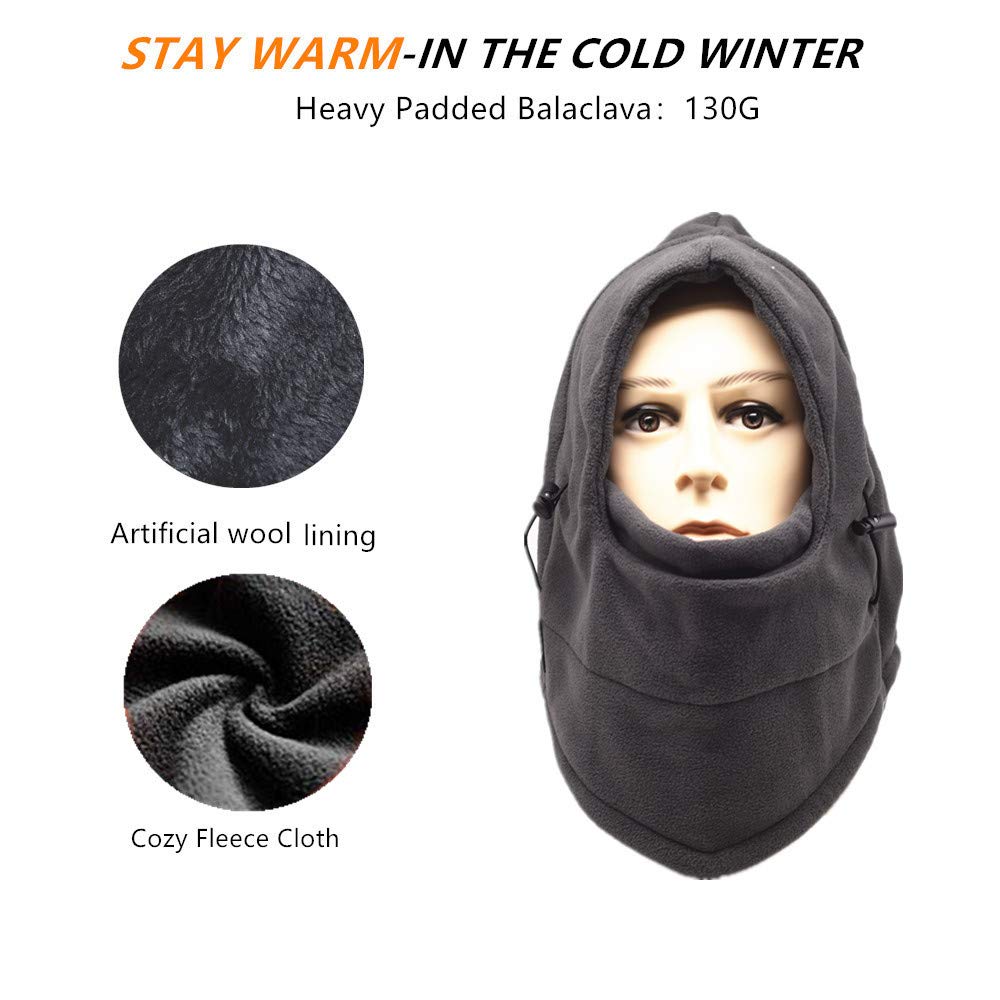 Windproof Thermal Balaclava Face Mask for Men & Women - Cold Weather Ski Mask for Winter Sports, Running & Outdoor Activities