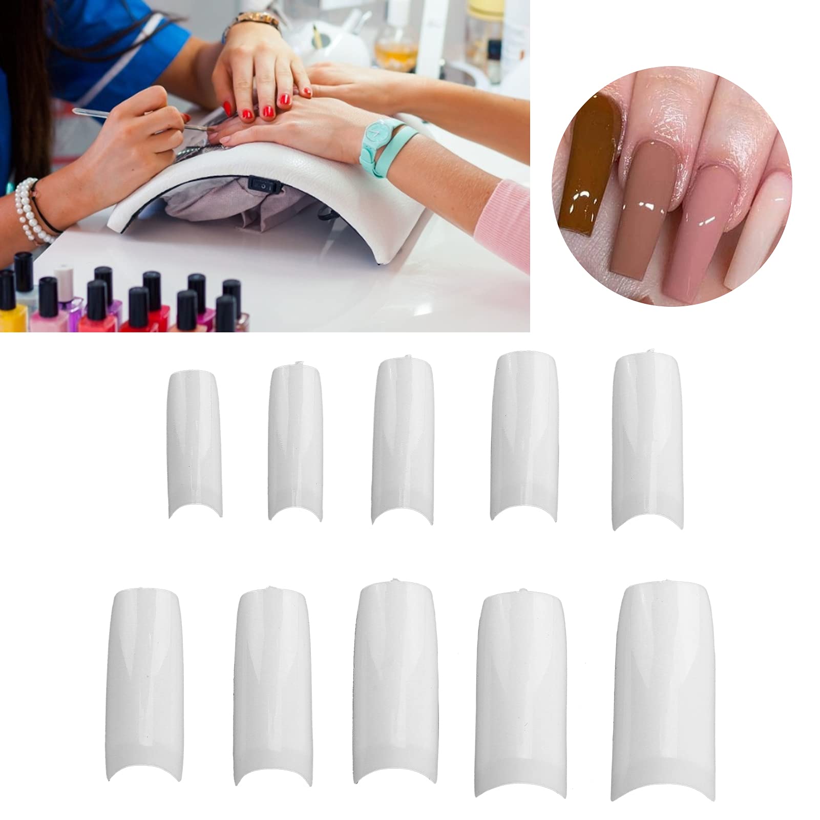 Professional Fake Nail Tips - Safe, Eco-Friendly & Sturdy Artificial Nails for Salon & Home Use | Perfect for Nail Art, Manicures & Cosmetics Stores (N5346-02)