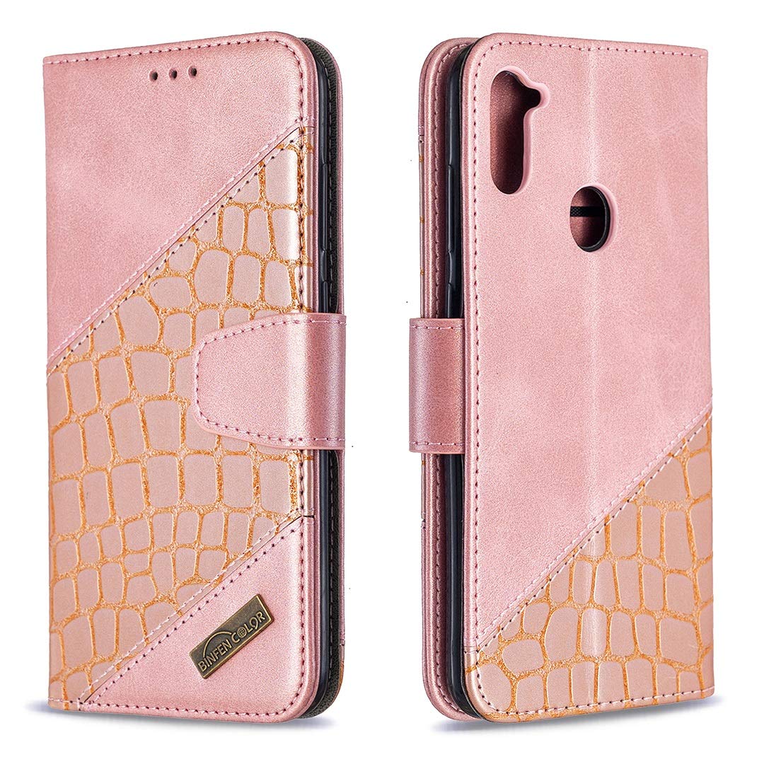 Slim PU Leather Wallet Case for Samsung Galaxy A11 with Credit Card Holder & Kickstand - Premium Solid Color Protective Phone Cover for Everyday Use & Travel