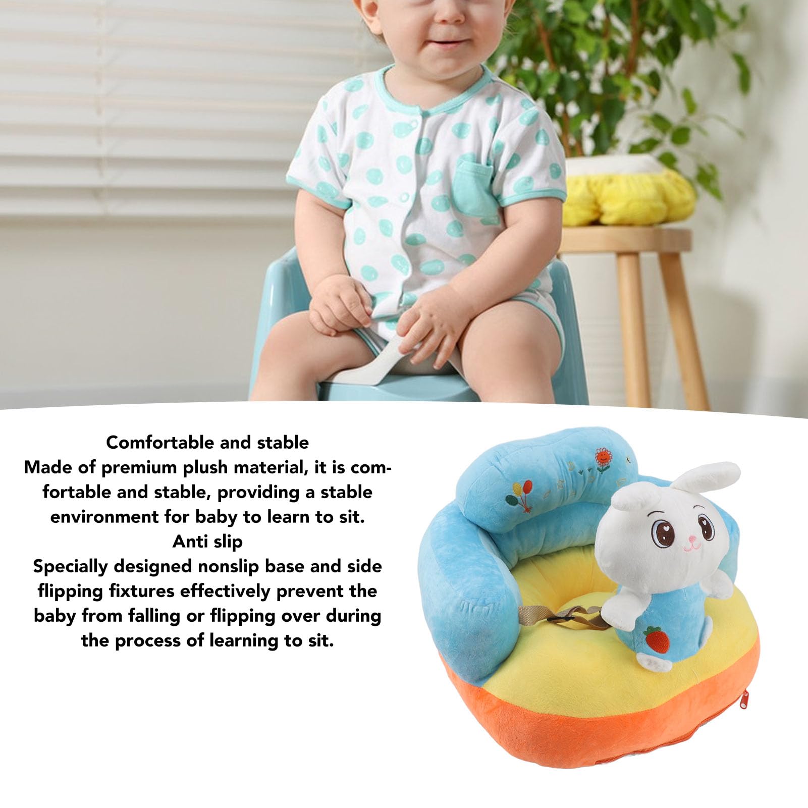 Baby Support Sofa for Infants - Soft Plush Sitting Chair with Stable Base for Girls & Boys - Perfect for Playtime, Learning to Sit, and Nursery Decor (#3)