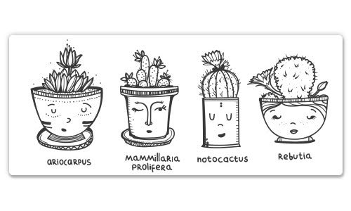 GT Graphics Express Cute Cacti in Planters - Adorable Succulent Vinyl Stickers for Laptops, Water Bottles & DIY Home Decor - Waterproof Decals for Scrapbooking, Journals & Gift Wrapping