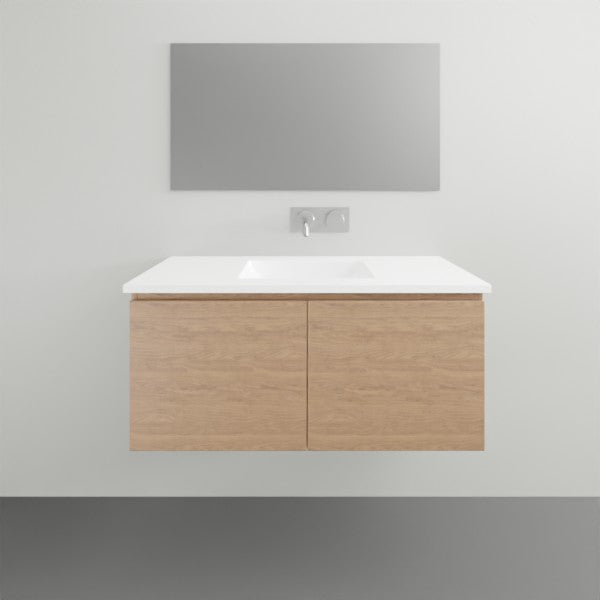 ADP Glacier Lite All Door Slim Vanity with Ceramic Top - Modern Bathroom Sink Cabinet for Small Spaces, Powder Rooms & Guest Baths