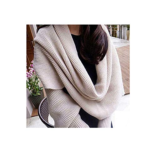 Stylish Autumn Winter Knit Scarf with Long Sleeves - Fashionable Shawl Wrap Sweater for Women | Perfect for Cold Weather Outfits & Holiday Gift Giving