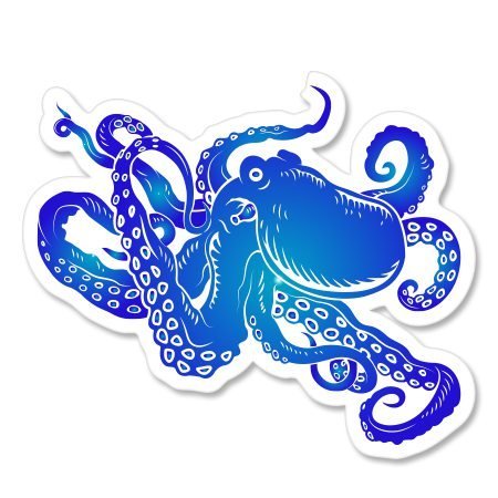 Octopus Blue Vinyl Sticker - Waterproof Decal for Car Windows, Laptops, Bumpers | Perfect for DIY Decor, Gifts & Personalization