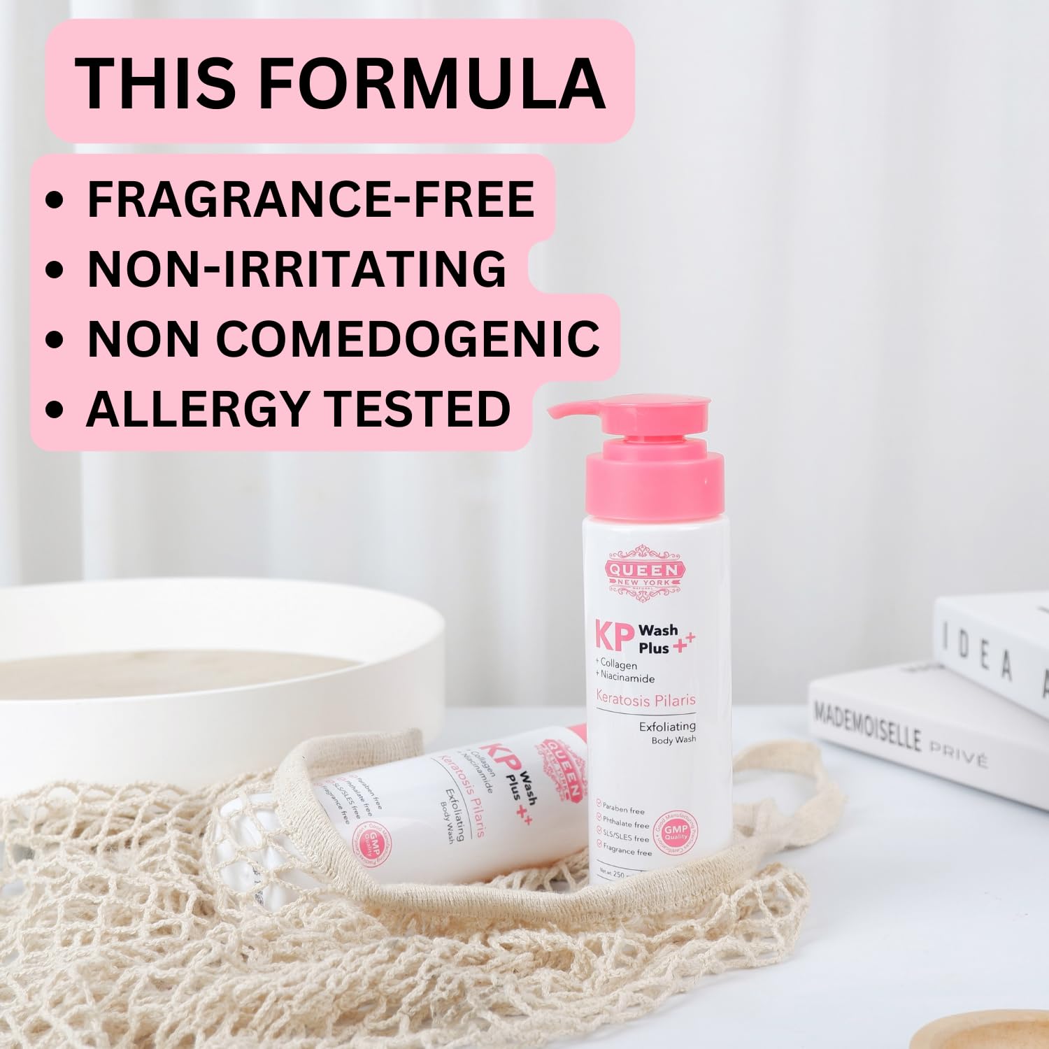 KP Treatment Acne Exfoliating Body Wash with Collagen & Niacinamide | 15% Glycolic Acid & 2% Salicylic Acid for KP Bumps, Keratosis Pilaris & Rough Skin | Fragrance-Free 8.45 fl.oz | Perfect for Body Acne, Ingrown Hairs & Dry Bumpy Skin Care Routine