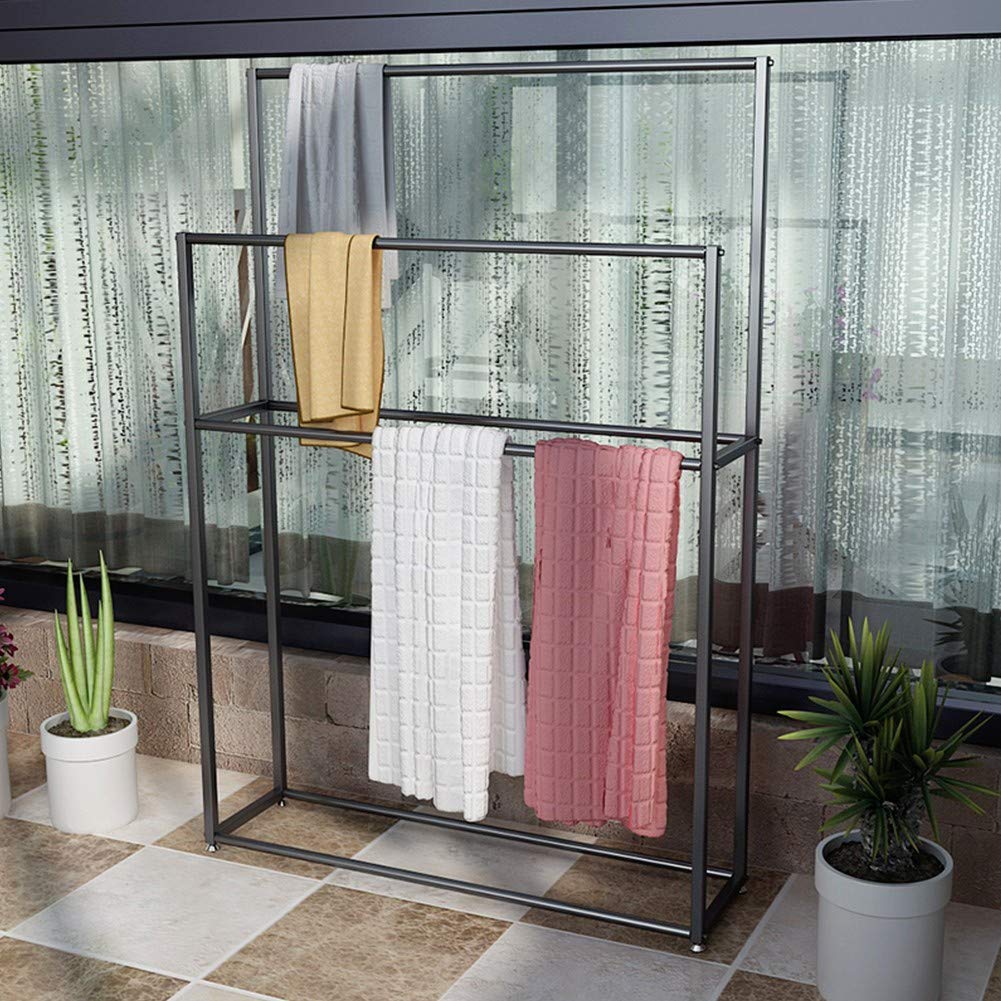 Stainless Steel 2-Tier Freestanding Towel Rack - 43.3