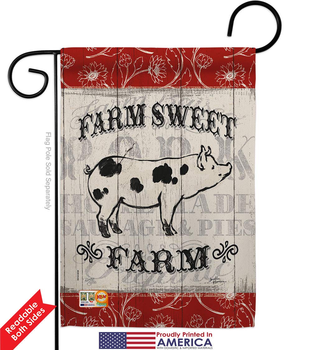 Sweet Farm Pig Garden Flag Set - Double-Sided Barnyard Decor for Yard & House