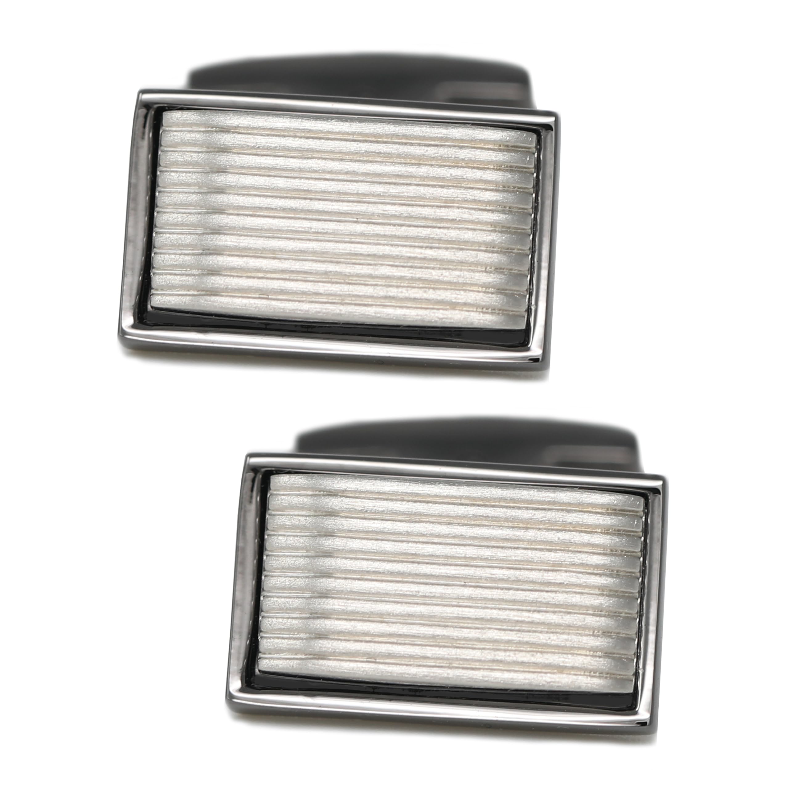 Stylish Men's Two Tone Cufflinks Set - Elegant Wedding, Birthday & Formal Event Gift for Him with Premium Gift Box - Perfect for Business Attire, Prom & Special Occasions