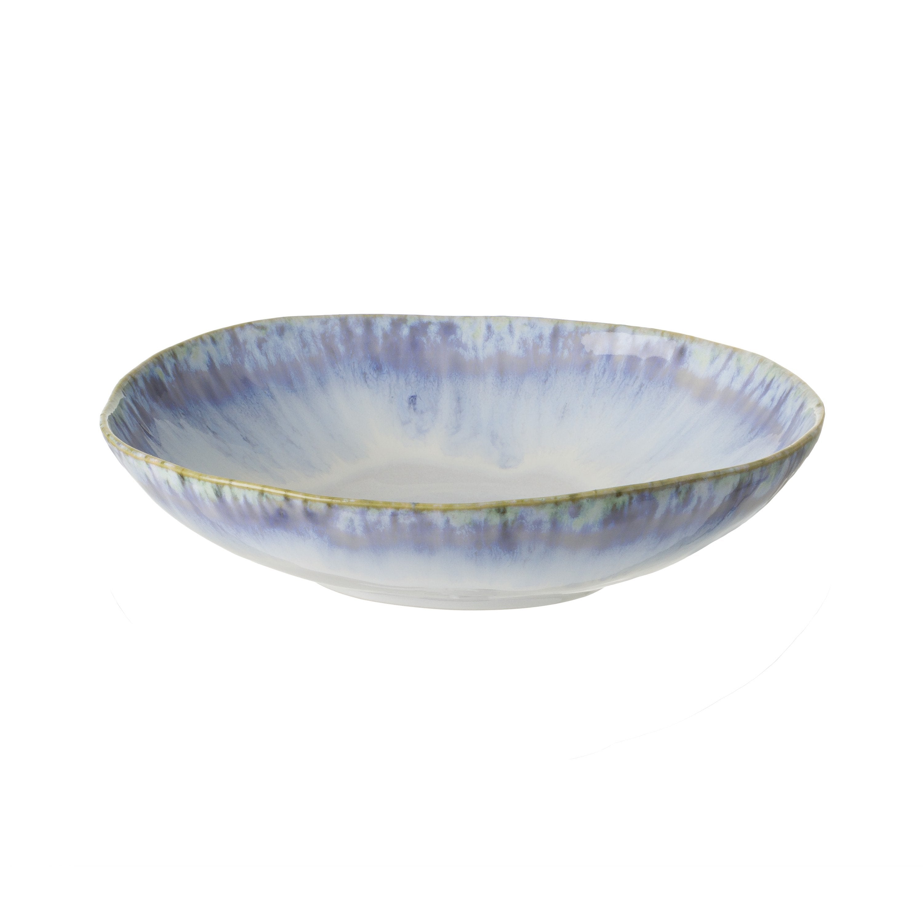 Brisa Ria Blue Pasta Bowl Set of 6 - Durable Ceramic Soup & Salad Bowls for Pasta, Ice Cream, Desserts - Perfect for Family Dinners & Entertaining