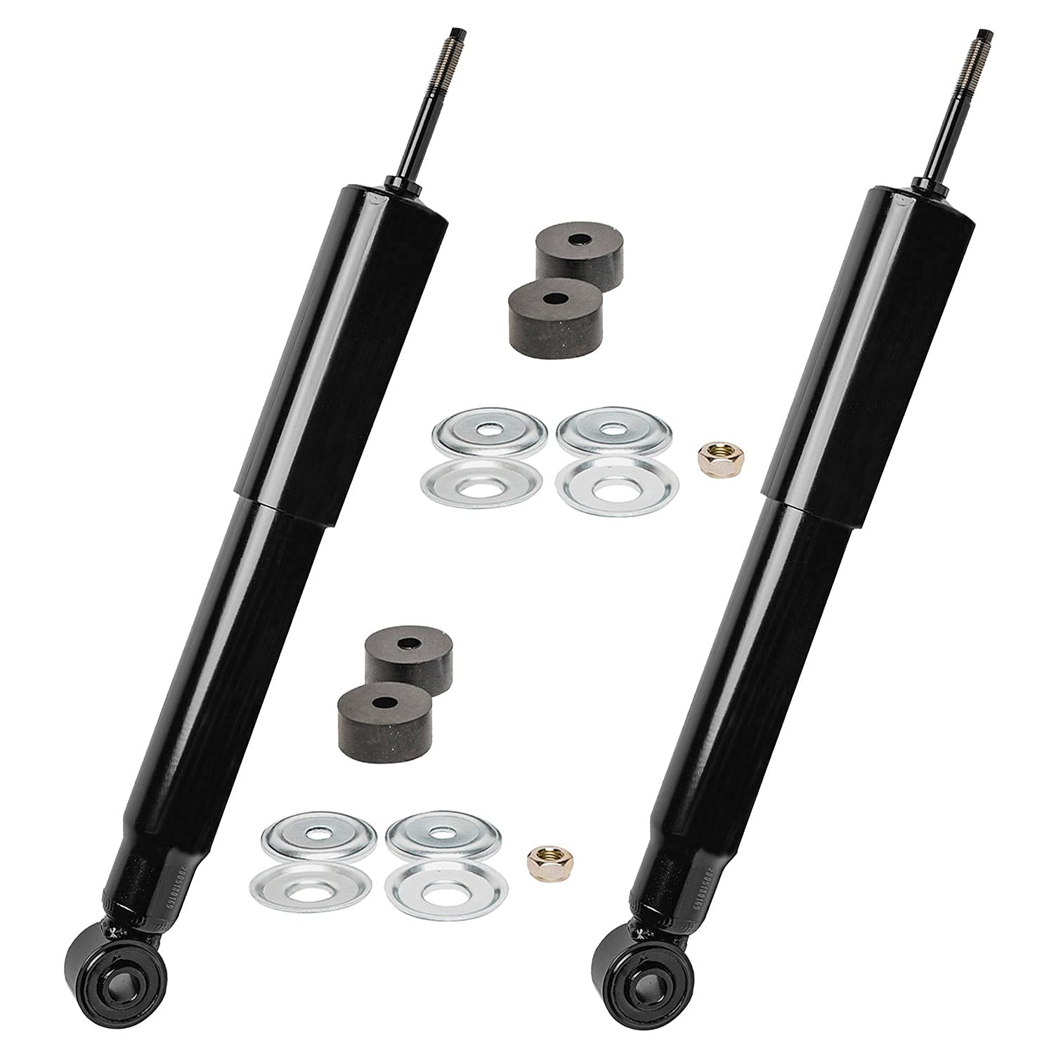 Detroit Axle - Front & Rear Shock Absorbers for Chevy Silverado 1500/GMC Sierra 1500/2500HD - Complete Replacement Shock Assembly Kit - Perfect for Off-Roading, Towing & Smooth Ride Comfort