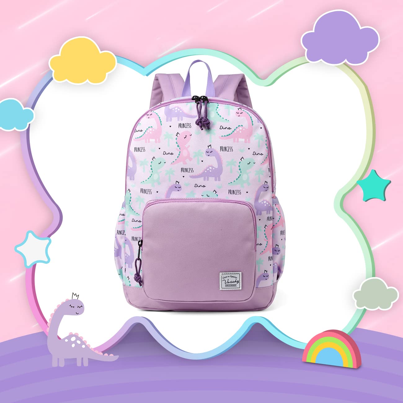 VASCHY Kids Backpack - Lightweight Water Resistant School Backpack for Boys & Girls with Adjustable Chest Strap | Perfect for Preschool, Kindergarten & Day Trips