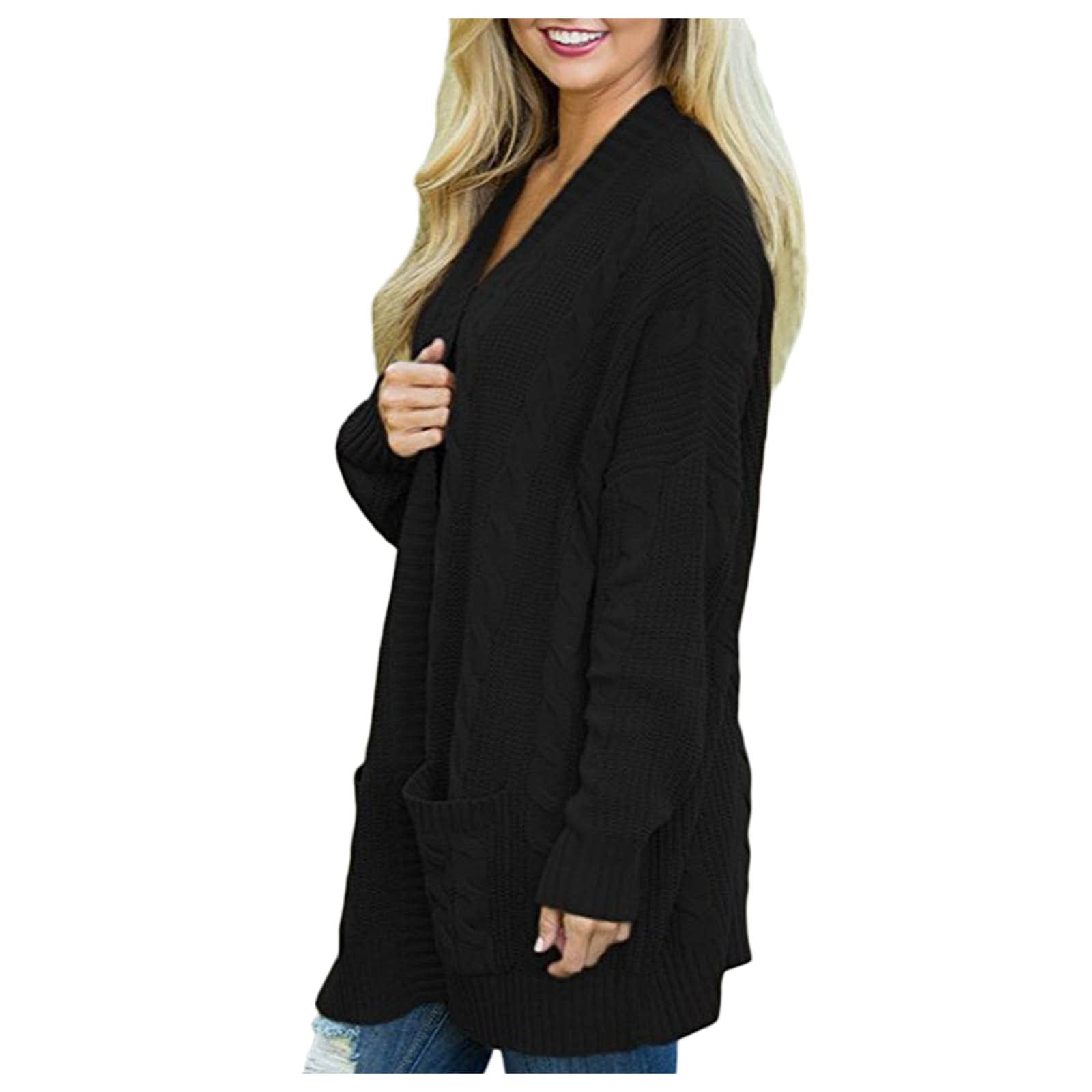 Women's Long Sleeve Open Front Draped Cardigan - Casual Knit Sweater Coat with Extra Length | Perfect for Office, Lounge & Fall Layering
