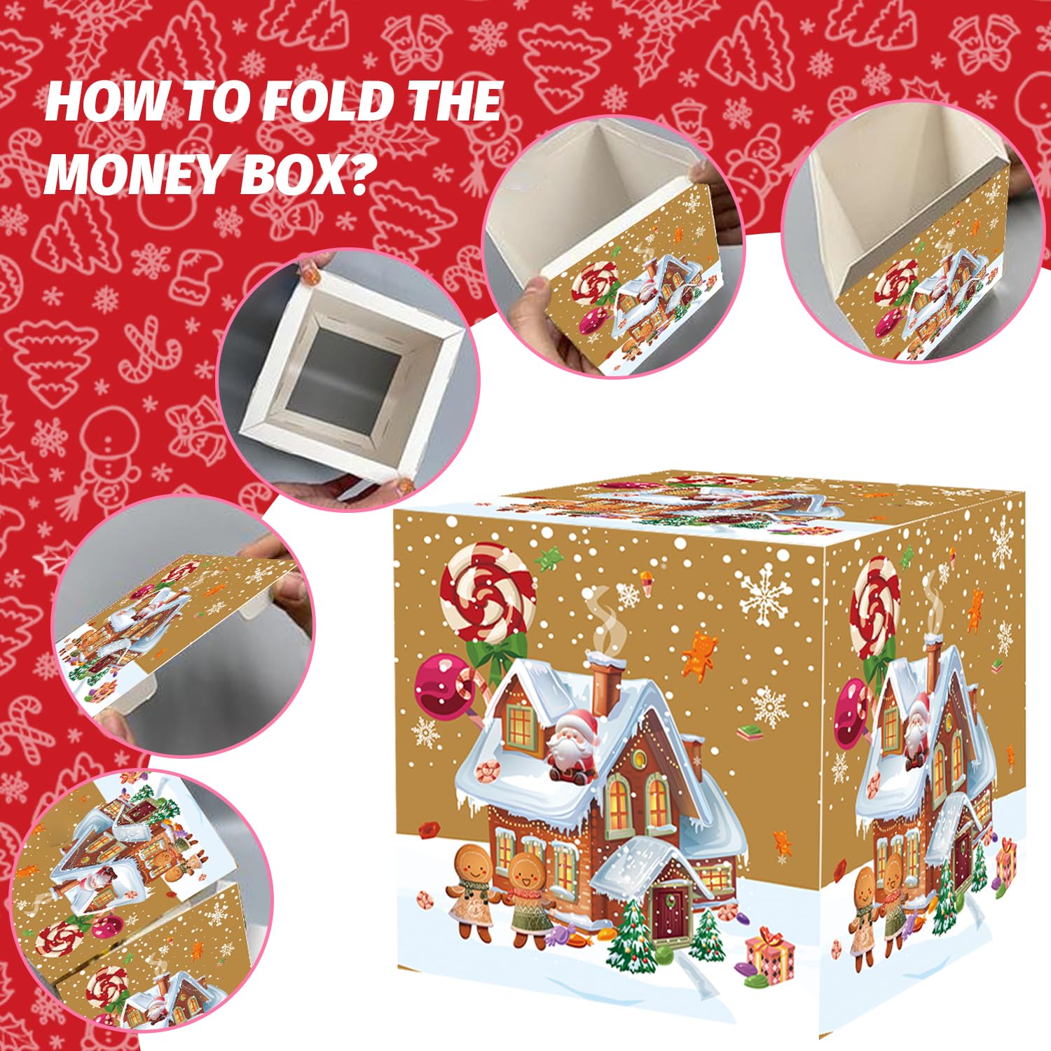 Gingerbread Man Christmas Money Box - Cash Gift Surprise Box for Women, Men, Boys & Girls | Holiday Savings Gift Idea for Christmas, Birthdays & Special Occasions