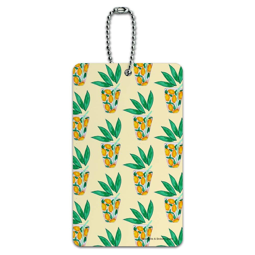 Lemonade Pattern Luggage Tag - Cute Citrus Design Suitcase ID Tag for Travel, Carry-On & Suitcase Identification - Perfect for Vacation, Business Trips & Airport Security