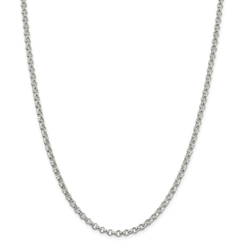 The Black Bow 4mm Sterling Silver Solid Rolo Chain Necklace - Perfect for Everyday Elegance and Special Occasions