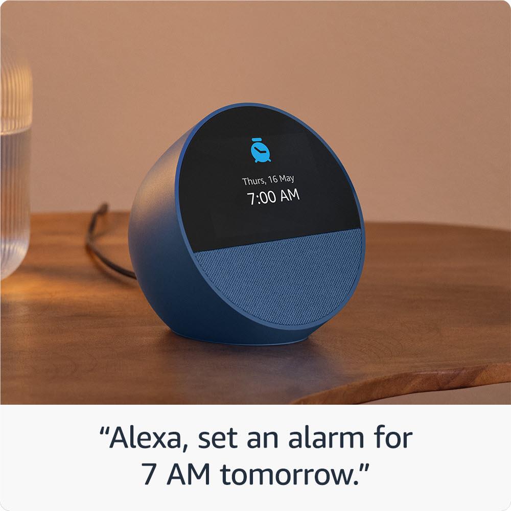 Amazon Echo Spot (Black) - Smart Alarm Clock with Alexa, 2.5