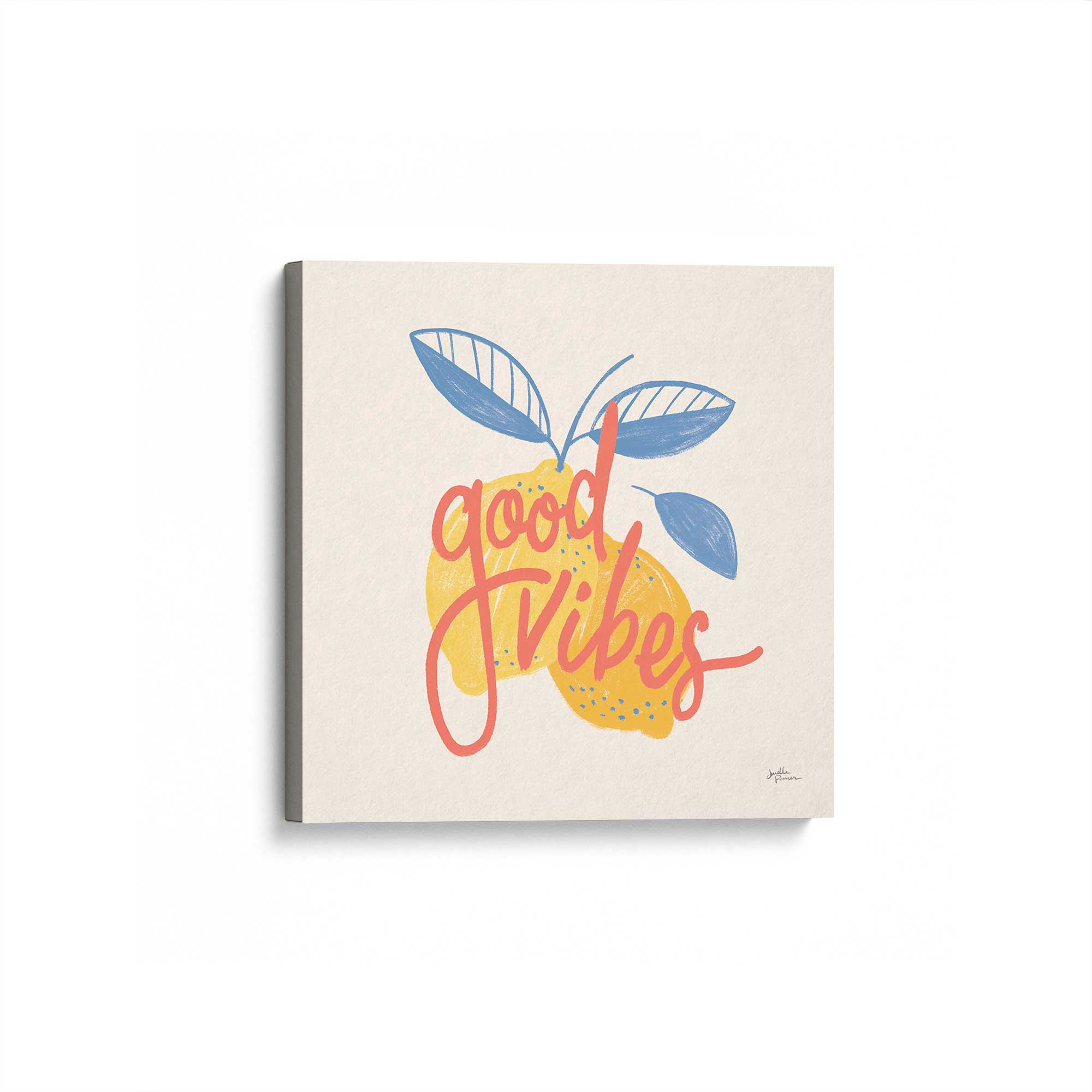 Good Vibes Lemon Poster Print on Canvas - Vibrant Wall Art Decor for Kitchen, Living Room & Office - Perfect for Home & Gift